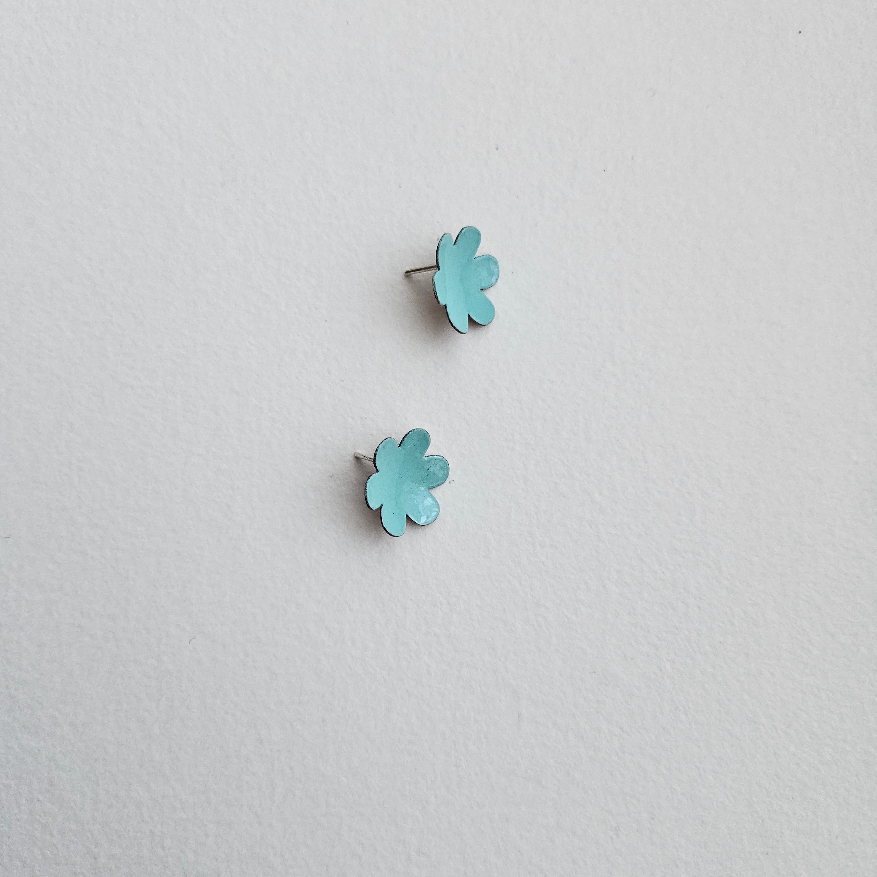 pendientes Flor azul